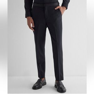 Express Extra Slim Black Wool-Blend Tuxedo Pant Size 33 W x 30 L